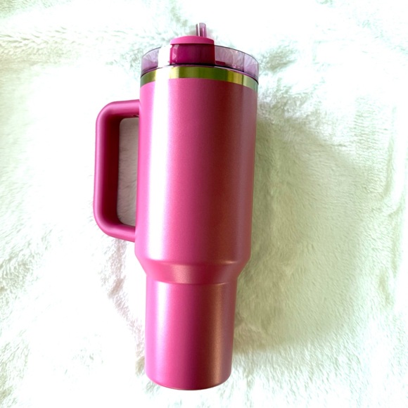 NWT Starbucks Stanley Holiday 40 OZ Berry Pink Glitter Stanley Tumbler NEW TAGS - Picture 3 of 10